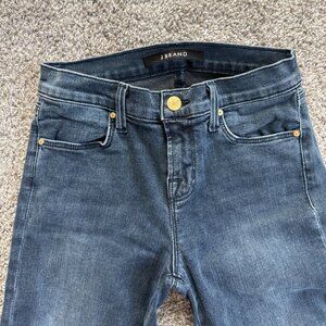 Premium J Brand Women/Girls Skinny Fit Jeans Dark Blue Size 24 Gold Accents